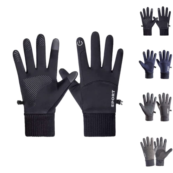 Bmisegm Snow Gloves for Men Women Winter Buckle Riding Warm Windproof Waterproof Touchscreen Outdoor Ski Mittens Black
