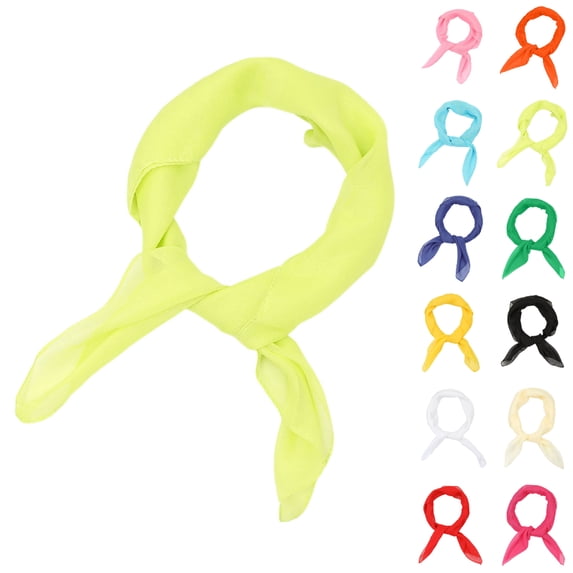 Bmisegm Summer Scarf for Women Lightweight Candy Colored Chiffon Square Soft Fashion Elegant Dance Art Silk Neckerchief Light Green