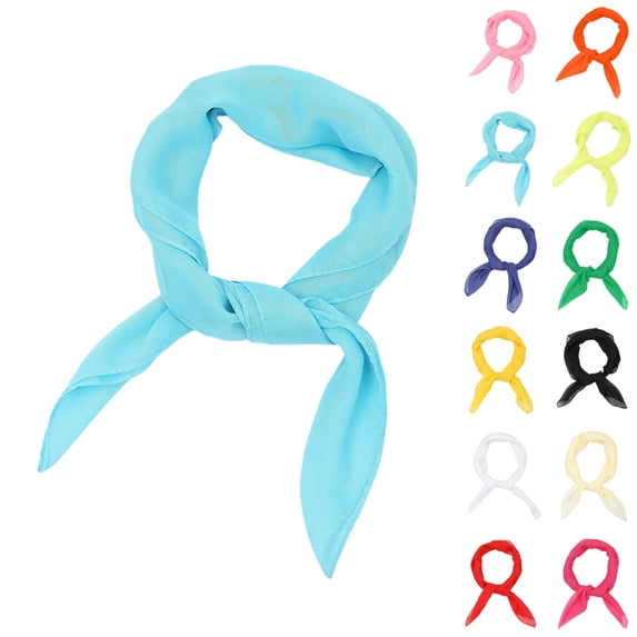 Bmisegm Summer Scarf for Women Lightweight Candy Colored Chiffon Square Soft Fashion Elegant Dance Art Silk Neckerchief Mint Green