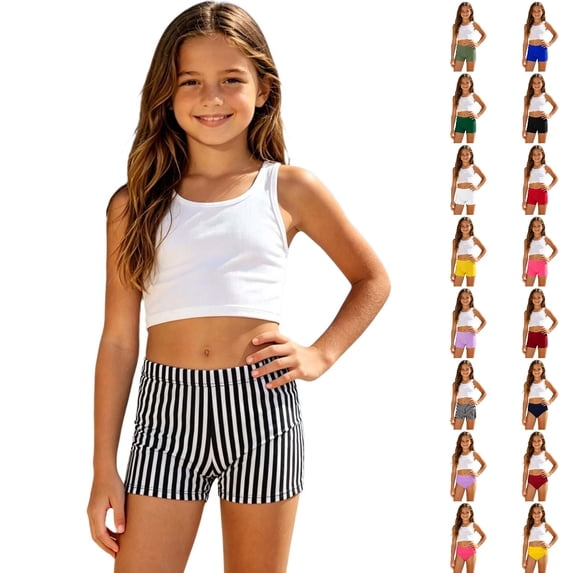 Bmisegm Swim Shorts Girls Solid Color Casual Swim Bottoms Lightweight Nylon Beachwear with Elastic Waistband for Summer Girls Bathing Suits 4-14Y 02_OTHER,13-14 Years