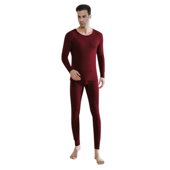 Bmisegm Thermal Underwear for Men Lined Base Layer Set for Cold Weather Winter Clothes for Women Red S