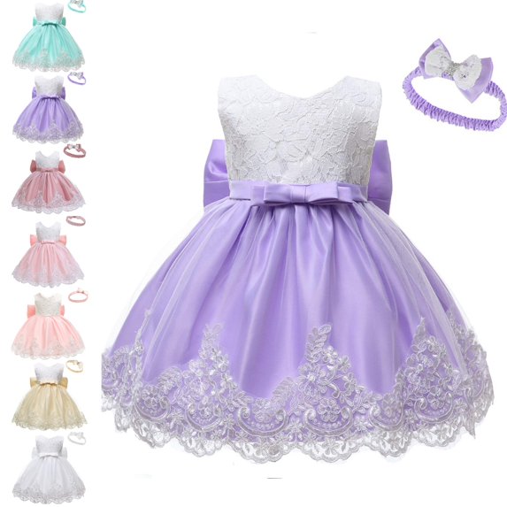 Bmisegm Toddler Dress Sleeveless V Neck Textured Back Big Bow Short Tutu Skirt with Headband Set Girls Dresses 12-18 Months