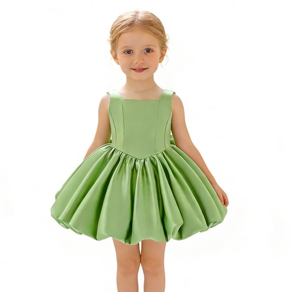 Bmisegm Toddler Girl Dresses Bow Tie Sleeveless Tutu Gown Pageant Performance Formal Flower Girl Dress