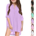 thumbnail image 1 of Bmisegm Toddler Girl Dresses Chiffon Shirt Swimsuit Coverup for Girls Summer Beach Vacation Outfits Little Girl Dresses, 1 of 9