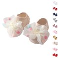 thumbnail image 1 of Bmisegm Toddler Girl Socks Soft Bottom Non- Floor Shoes with Bowknot for Baby Walking Kids Socks 0-2 02_Beige,12-24 Months, 1 of 6