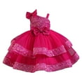 thumbnail image 1 of Bmisegm Toddler Girls Dress Mesh Gown Stylish Little Sequin Tutu Cake Pageant Party Outfits Hot Pink, 1 of 4