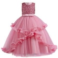 thumbnail image 1 of Bmisegm Toddler Girls Dress Sleeveless Gown Ruffled Mesh for Kid Wedding Party Outfits Pink, 1 of 4