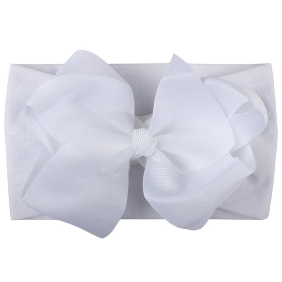 Bmisegm Toddler Headbands Baby Girls Adorable Soft Solid Bow Headband Hair Accessories Toddler Hair Ties 02_White,One Size