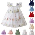 thumbnail image 1 of Bmisegm Toddler Summer Dress Baby Girl Strap Floral A Line Dress Sleeveless Beach Butterfly Sundress for Toddler Girl, 1 of 5