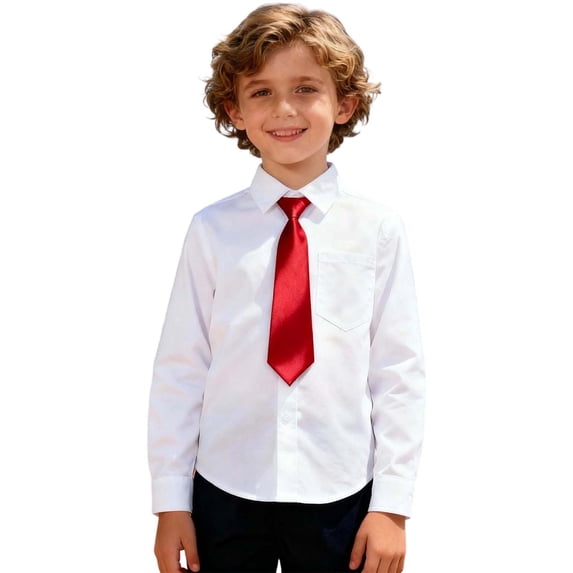 Bmisegm Tops For Child Boys Girls Solid Long Sleeve V-Neck Button Shirt Toddler Kids Gentleman Casual Top For Holiday And Dress Up Boys Long Sleeve Shirts 7-8 Years 150