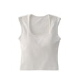 thumbnail image 1 of Bmisegm Tops For Girls Square Neck Crop Top Short Sleeve Tee Shirt Summer Casual Fashion Basic Ribbed Knit Stretch Fit Comfortable Daily Wear Girls Tops Tees & Blouses 13 years M, 1 of 1