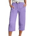 thumbnail image 1 of Bmisegm Trendy Women's Casual Pants High Waist Sports Style Loose Fit for Everyday Wear and Use Purple_003 XXL, 1 of 5