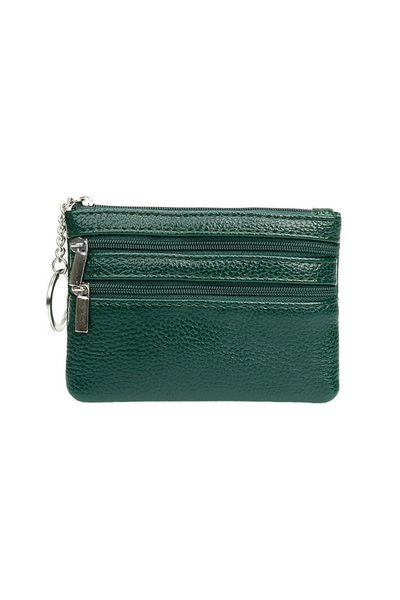 Unisex Fashion Zipper Solid Color Underarm Wallet Purse Clutch Bag Small Leather Clutch Bag Handbag, Green