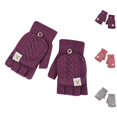 thumbnail image 1 of Bmisegm Winter Gloves Women Half Finger Ladies Winter Student Writing Warm Knitting Wool Fingerless Flip Convertible Mittens Purple, 1 of 4