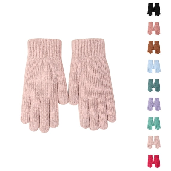 Bmisegm Winter Gloves Women Knitted Winter Thread Outdoor Windproof Cold Warm Hand Mittens A