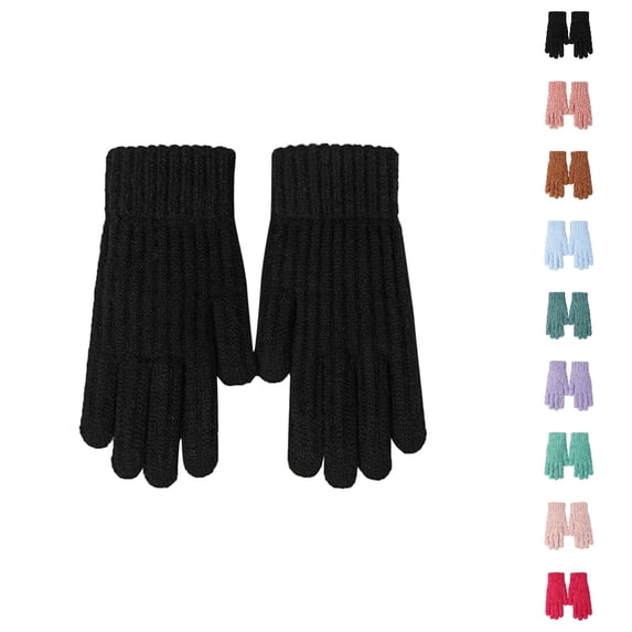 Bmisegm Winter Gloves Women Knitted Winter Thread Outdoor Windproof Cold Warm Hand Mittens B