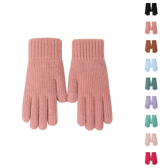Bmisegm Winter Gloves Women Knitted Winter Thread Outdoor Windproof Cold Warm Hand Mittens C
