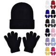 thumbnail image 1 of Bmisegm Winter Hats for Kids Soft Hat with Mittens Boys Girls Toddler Cold Weather Lined Cap Set, 1 of 6