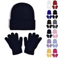thumbnail image 1 of Bmisegm Winter Hats for Kids Soft Hat with Mittens Boys Girls Toddler Cold Weather Lined Cap Set, 1 of 6