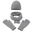 thumbnail image 1 of Bmisegm Winter Scarf Hat and Gloves Set for Cozy Everyday Wear with Soft Thermal Knit Comfort Grey_04 One Size, 1 of 4