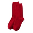 thumbnail image 1 of BYHONG Women Casual Home Socks Warm Wool Socks Solid Color Mid Calf Socks Comfortable Women's Stockings Red One Size, 1 of 4
