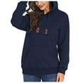 thumbnail image 1 of Bmisegm Women Fashi on Long Sleeve Warm Pocket Hooded Hoodies Pullover Sweatshirt Blouse Casual Sweatshirts for Women Blue L, 1 of 6