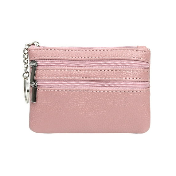 Bmisegm Women Fashion Leather Zipper Solid Color Underarm Bag Phone Bag Envelope Bag Purse Clutch Bag Compact Wallets for Women Pink One Size