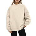 thumbnail image 1 of Bmisegm Women Oversized Sweatshirt Turtleneck Pullover Long Sleeve Tops Fall Clothing Sweatshirts for Women Beige M, 1 of 5