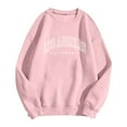 thumbnail image 1 of Bmisegm Women Printed Round Neck Pullover Street Long Sleeve Pullover Hoodie Womens Hoodies with Design Pink XL, 1 of 3