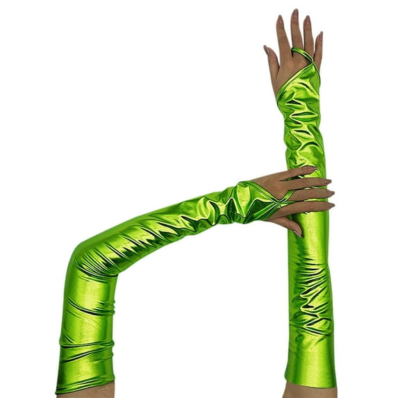 YWOAGH Women Solid Color Satin Wedding Party Wedding Gloves Carnival Party Gloves Gloves Mittens Green