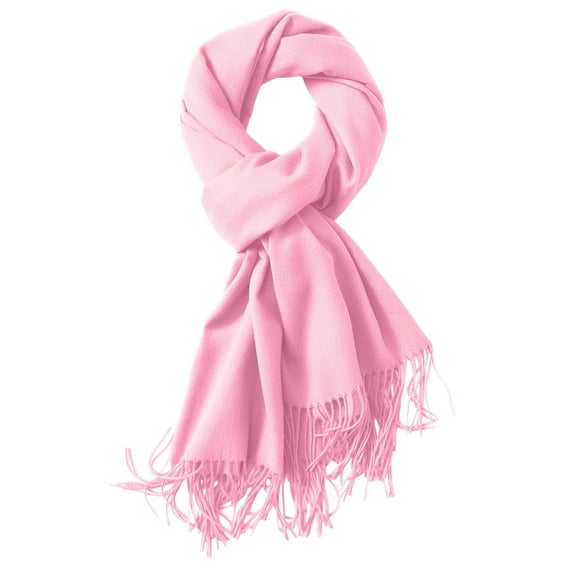YWOAGH Women Solid Color Scarf Solid Color Thickened Warm Tassel Shawl Scarf Scarf Pink