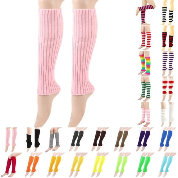 Bmisegm Women Winter Autumn Warm Stacked Socks Solid Fashionable Classic Knitted Leg Warmers Pink_002