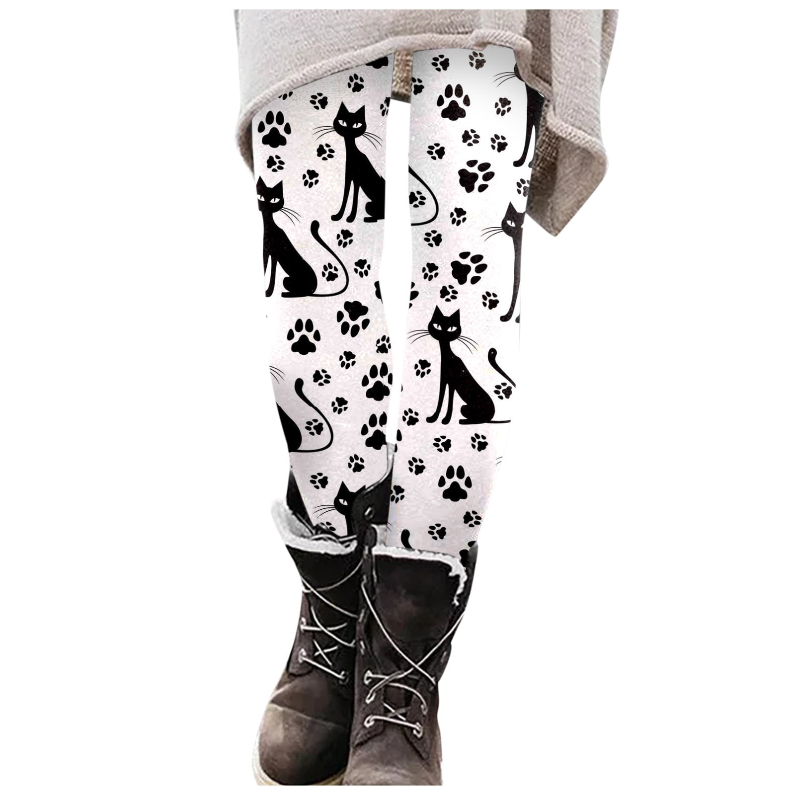 Bmisegm Women's Autumn Winter Prints Workout Home Warm Elastic Waist