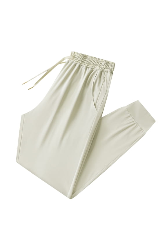 Women's Casual Pants Stretchy Comfy Active Trousers for Everyday Work and Relaxation Breathable Joggers Lightweight Easy Care for Spring and Fall White L