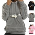 thumbnail image 1 of Bmisegm Women's Fashion Hoodies & Sweatshirts Autumn Winter Thick Hoodie Large Pocket Solid Color Pet Hoodie Sweatshirt Womens Sweatshirts, 1 of 9