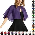 thumbnail image 1 of Bmisegm Women's Soft Chiffon Shawl Wraps Button Cape Wedding Cover Up Shawls And Wraps for Evening Dresses PP1, 1 of 4