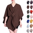 thumbnail image 1 of Bmisegm Women's Solid Color Cape Shawl Elegant Open Front Poncho soft Knit Sweater Wraps for Fall Winter Accessories Coffee_001, 1 of 6