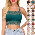 thumbnail image 1 of Bmisegm Women's Tank Tops Sleeveless Square Neck Fancy Waist Length Camisole Slim Straps Solid Color Casual Tops for Women Green_002 S, 1 of 5