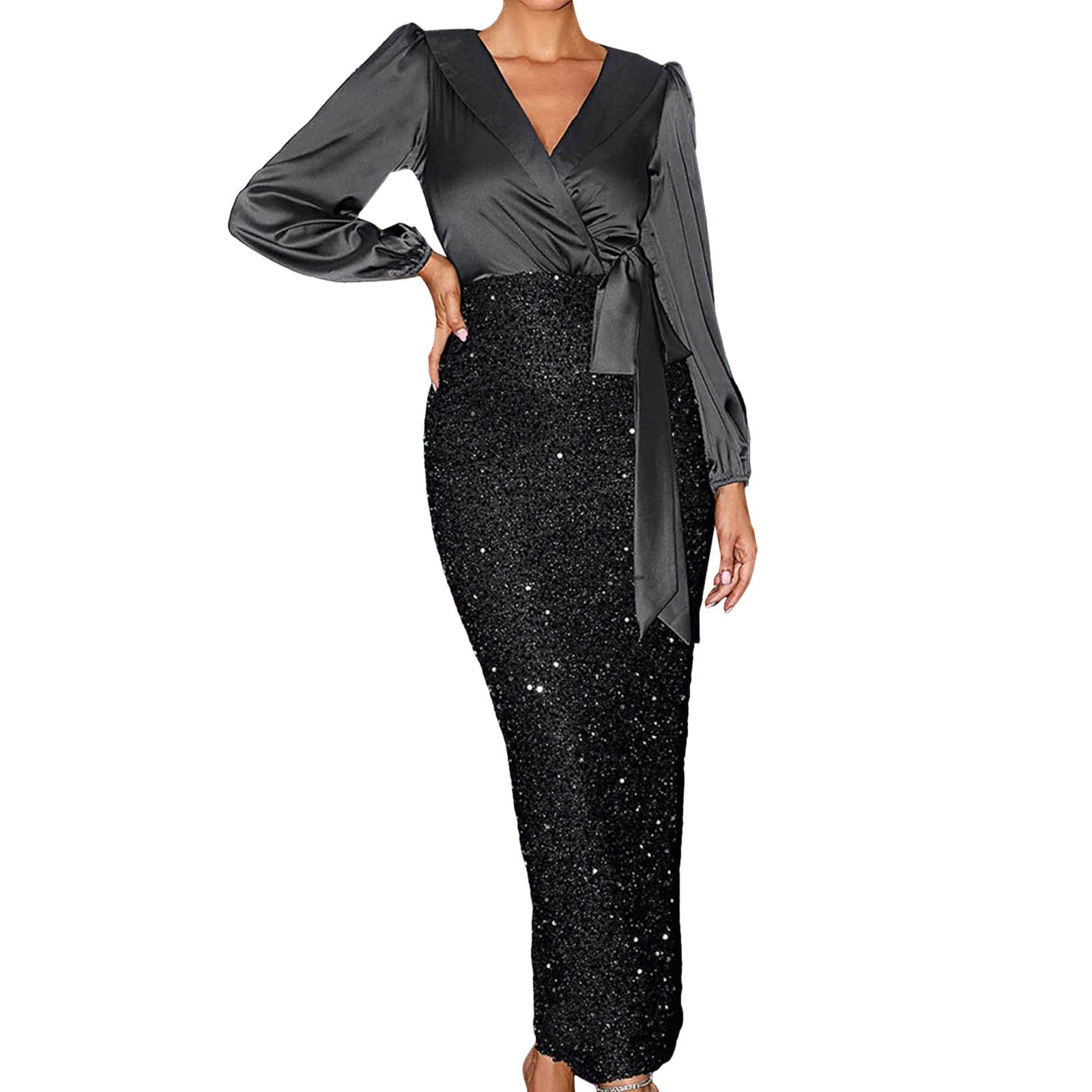 Bmisegm Women'sSequin Sparkly Party Dress Cocktail Bodycon Glitter