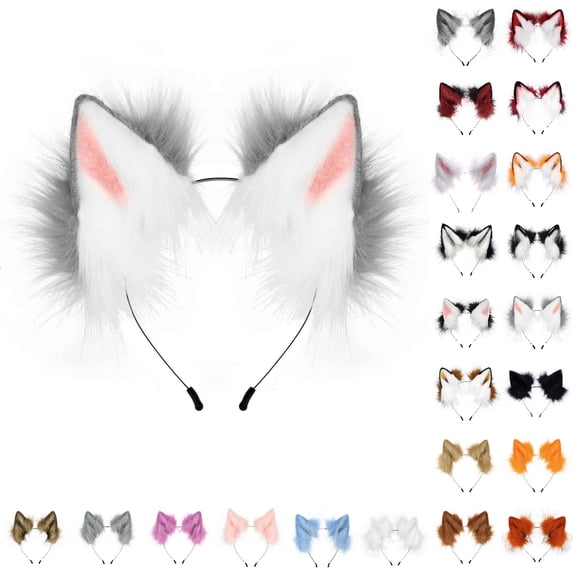 Bmisegm Womens Headbands Handmade Plush Animal Ears Party Supplies Accessories for Halloween GY1