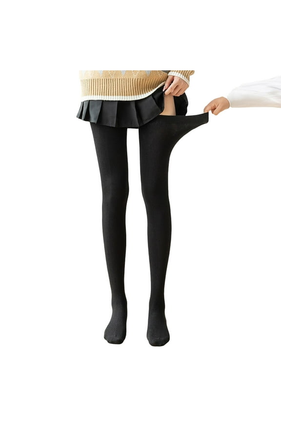 Womens High Socks Opaque Thigh High Stockings Thigts Hosiery Black One Size