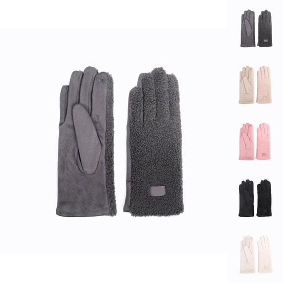 Bmisegm Womens Snow Gloves Winter Thermal Lambswool Cold Weather Riding Skiing Sports Windproof Touchscreen Warm Mittens Dark Gray