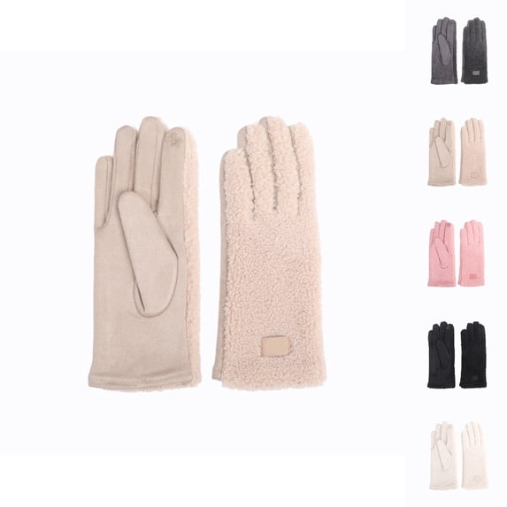 Bmisegm Womens Snow Gloves Winter Thermal Lambswool Cold Weather Riding Skiing Sports Windproof Touchscreen Warm Mittens Khaki