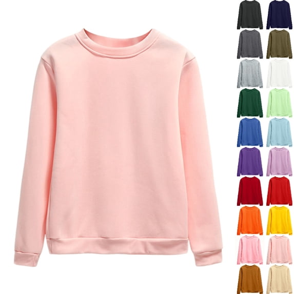 Bmisegm Womens Sweatshirts Long Sleeve Pullover Hoodies Shirt 2026 Fall Tops Loose Casual Sweaters Crew Neck Sweatshirts Women