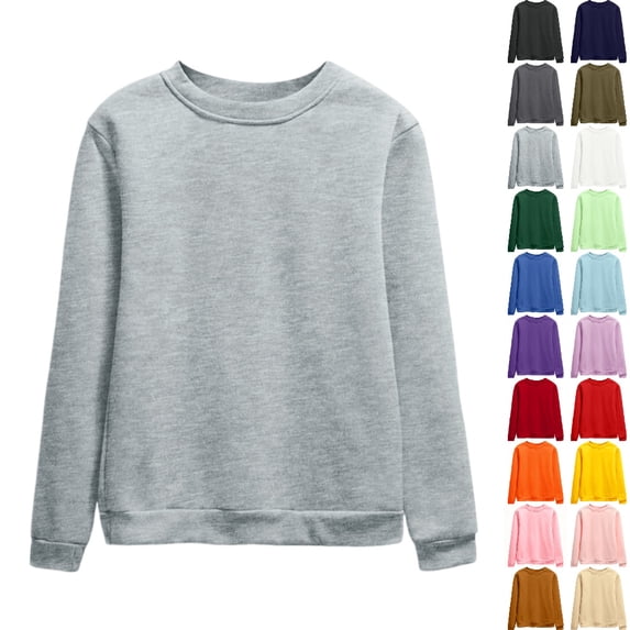 Bmisegm Womens Sweatshirts Long Sleeve Pullover Hoodies Shirt 2026 Fall Tops Loose Casual Sweaters Crew Neck Sweatshirts Women