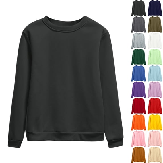Bmisegm Womens Sweatshirts Long Sleeve Pullover Hoodies Shirt 2026 Fall Tops Loose Casual Sweaters Crew Neck Sweatshirts Women