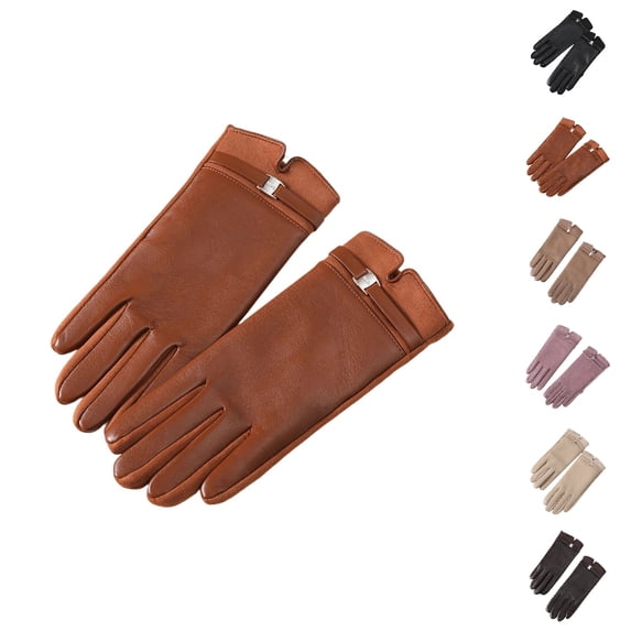 Bmisegm Womens Winter Warm Gloves Winter Touchscreen Windproof Lined Thermal Driving Outdoor Cold Weather Mittens Orange
