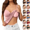 thumbnail image 1 of Bmisegm Built In Bra Tank Tops For Women Seamless Sleeveless Spaghetti Strap Sweetheart Neck Padded Comfort Camisole Undershirt Womens Tops Pink XL, 1 of 7