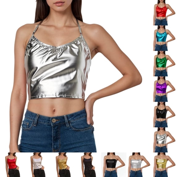 Bmisegm Tank Tops For Women Elegant Neck Tie Strap Sleek Sleeveless Camisole Regular Fit Waist Length For Casual Wear Summer Tops For Women White_001 L
