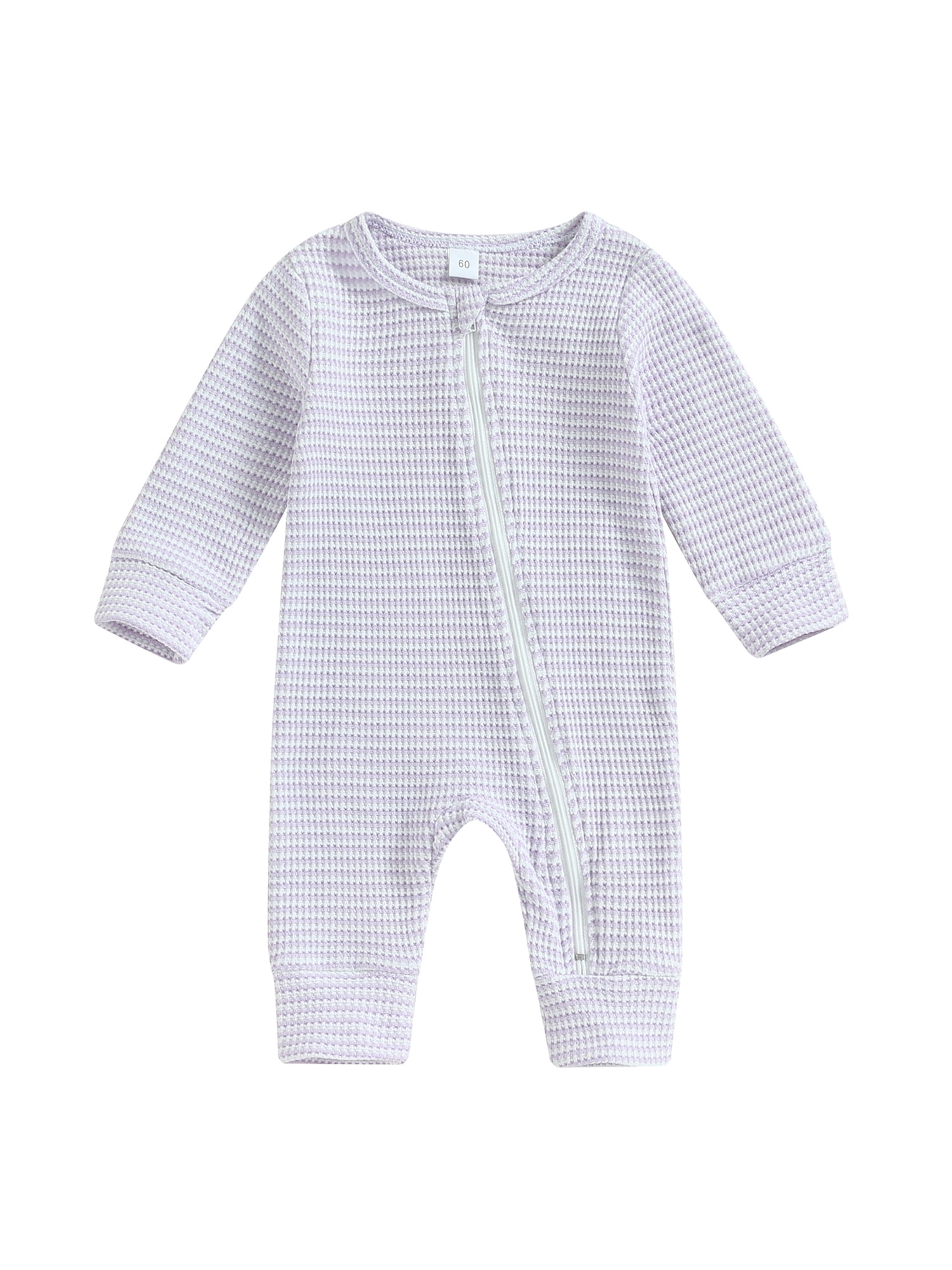 Bmnmsl Adorable Baby Girls Waffle Rompers in Stripe Pattern and Crew
